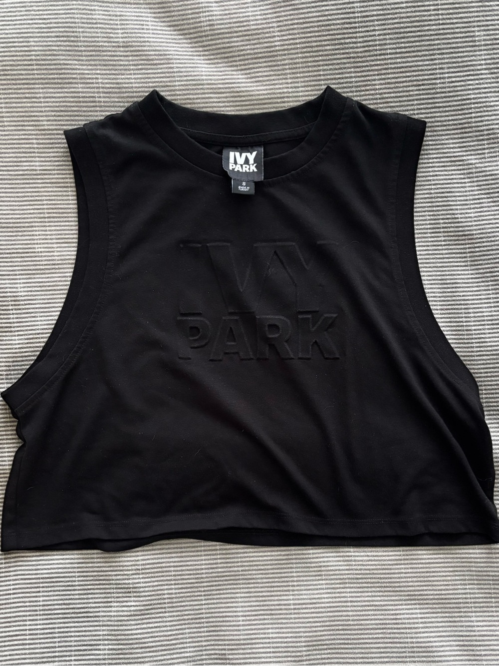 IVY PARK Black Cropped Muscle Tank